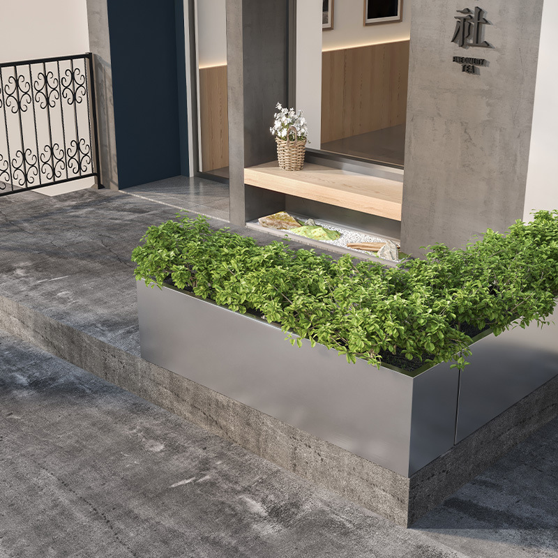 花钵不锈钢花箱花钵花器室内外花坛花池花槽树箱移动花架隔断围栏花盆