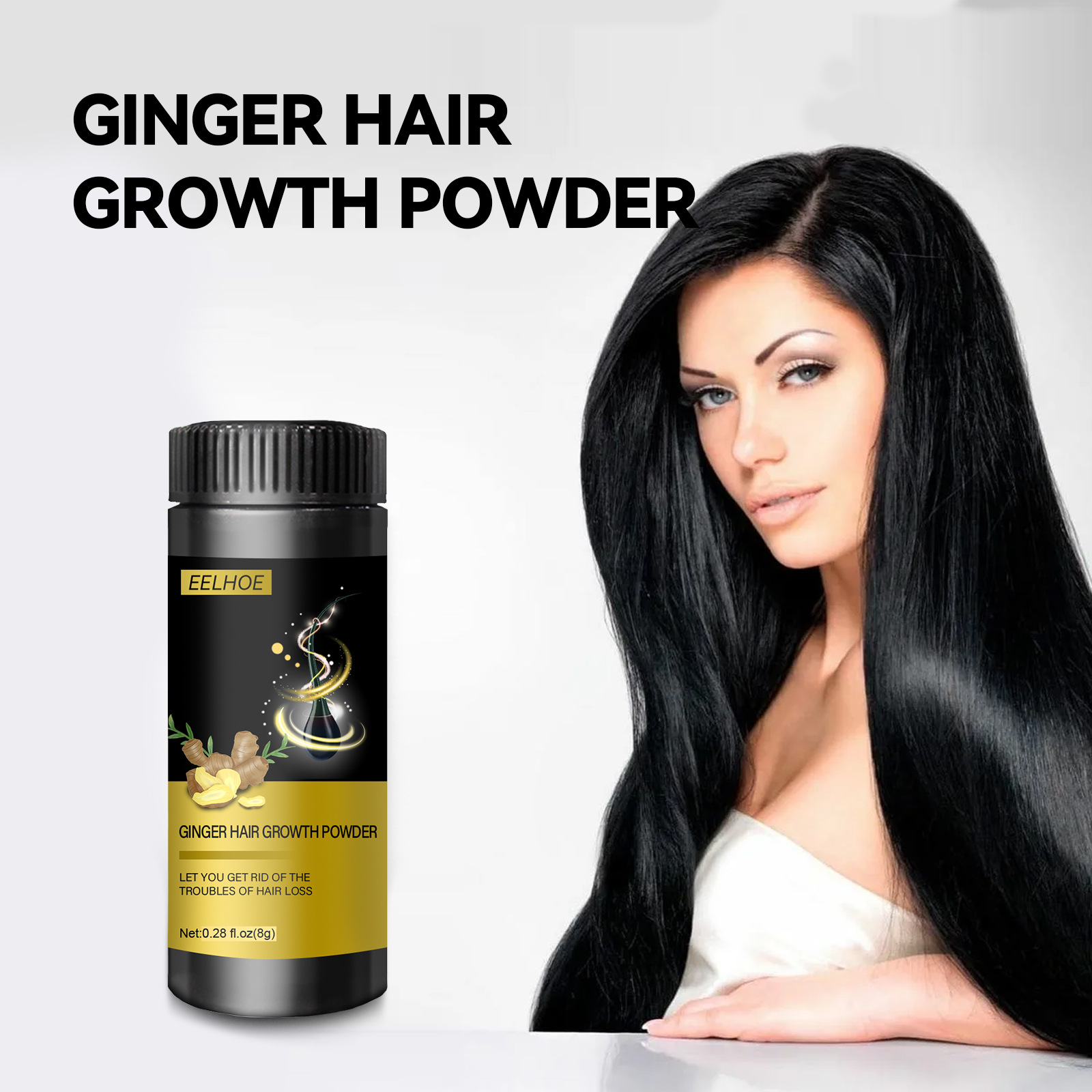 ginger hair powder 生姜精华育发生发粉控油黑发护发生姜粉