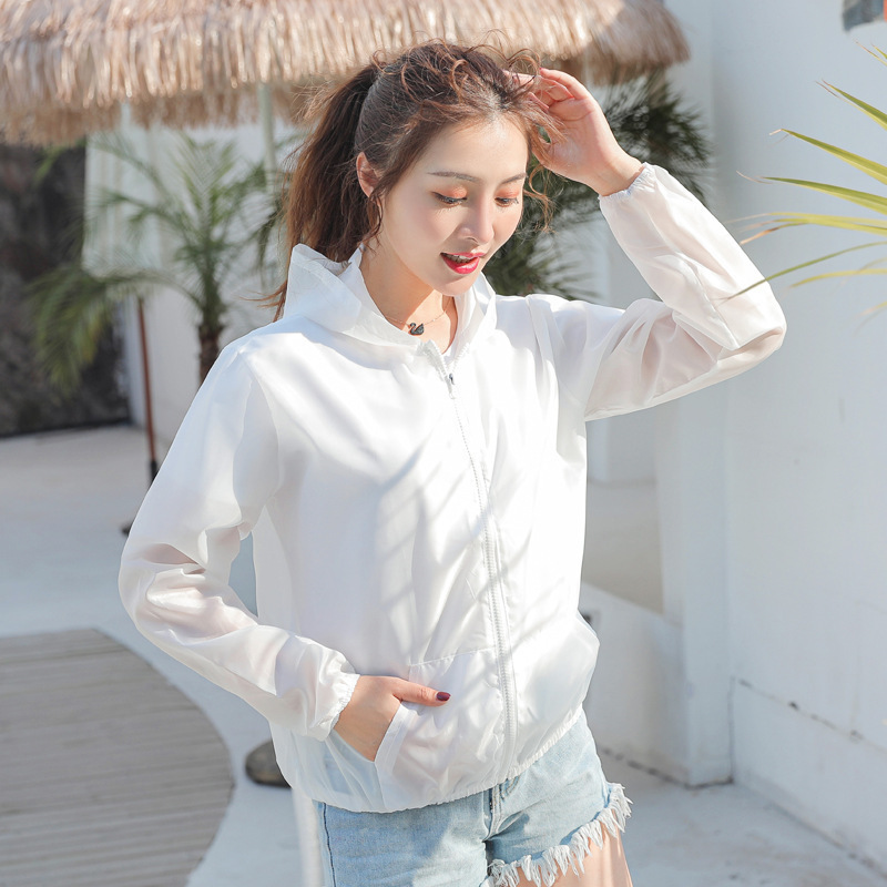 Women's Sun Protection Clothing New Solid Color Ultra-Thin Breathable Quick-Drying Ice Silk Sun-Protective Clothing Outdoor UV-Proof Factory Wholesale