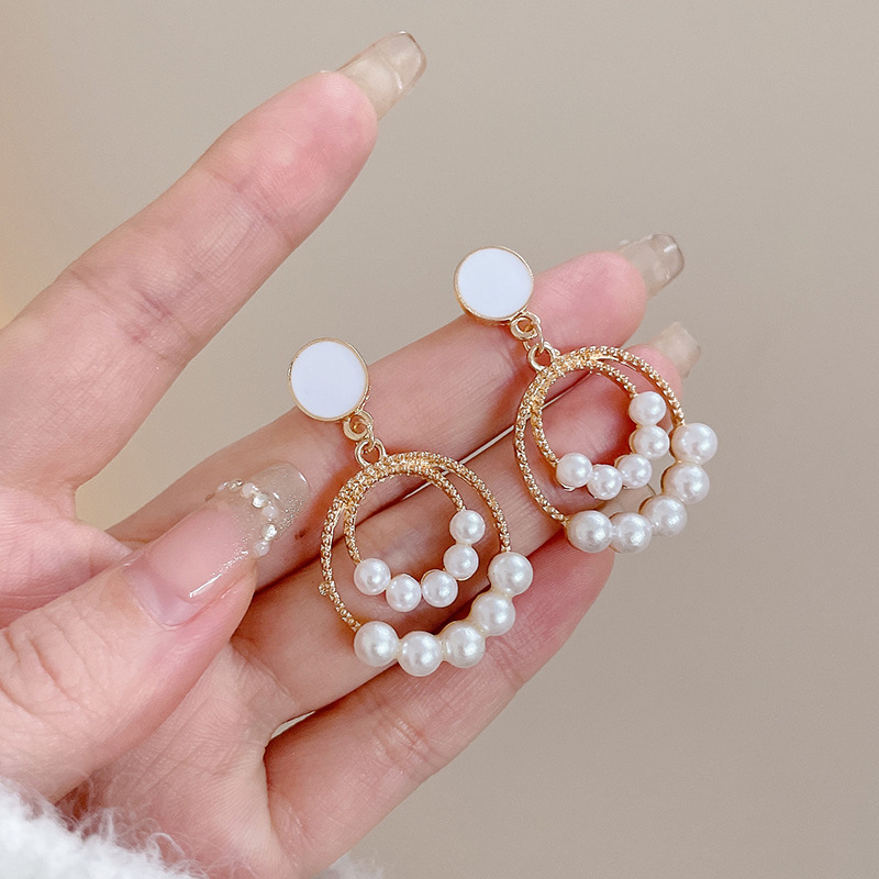 925 Silver Stud Earrings Night Market Stall Business Supply Earrings Volkswagen All-Match Elegant Tassel Earrings Korean Earrings