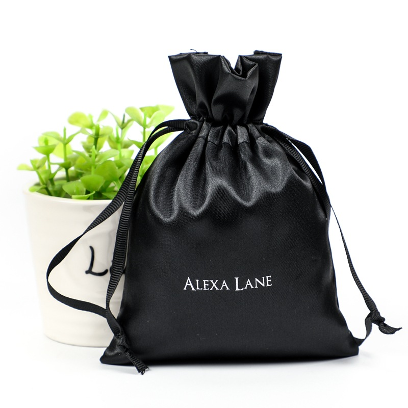 Satin Cloth Drawstring Bag Supply Jewelry Drawstring Underwear Storage Bag Cosmetics Silk Cloth Bag Printed Logo