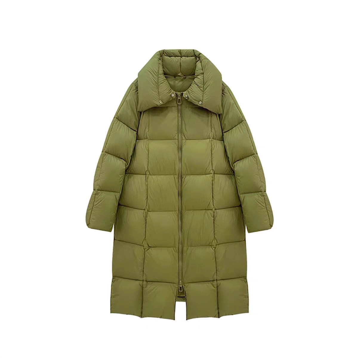 新品轻盈冬季气质简约中长款羽绒服宽松显瘦90鸭绒加厚女松弛外套