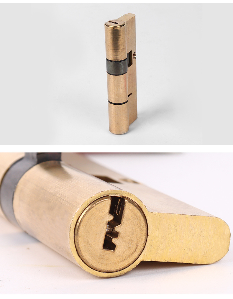 厂家直供双开全铜防盗塑丙锁芯进户门ab防撬7把铜钥匙家用锁具