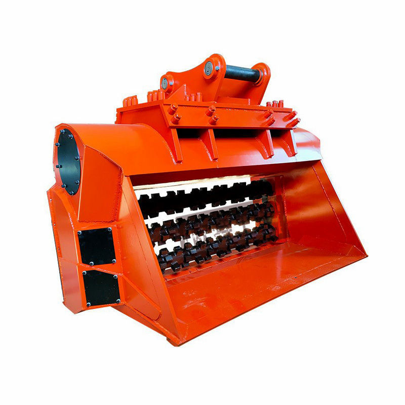 建筑垃圾再生斗液压筛分破碎斗油泥处理破碎筛砂石土壤筛分铲斗