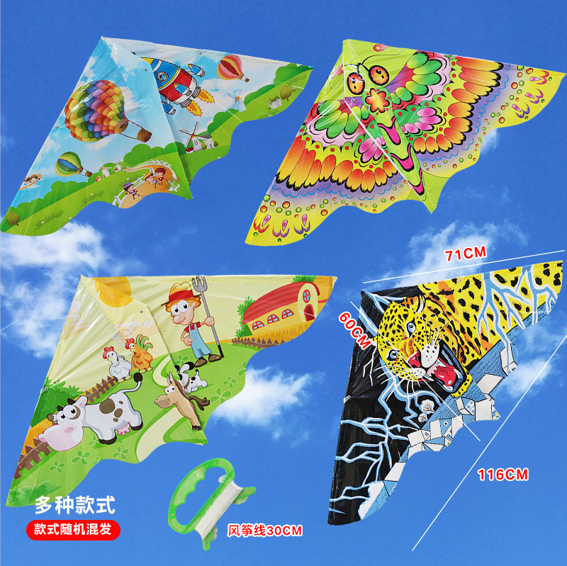 new dynamic triangle kite wholesale eagle kite stall square park breeze easy to fly cartoon outdoor toys