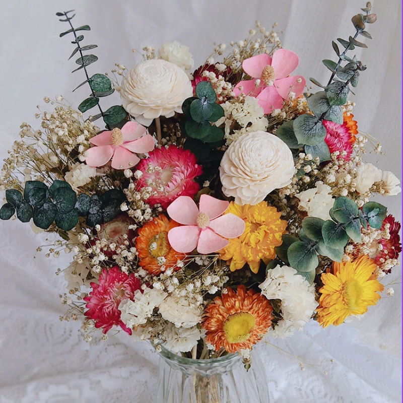 假花仿真花摆设小雏菊干花ins插花花束卉满天星勿忘我摆件装饰品