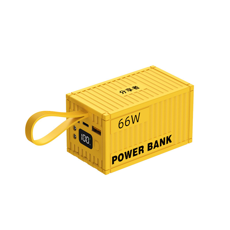 Container Power Bank 66W Super Fast Charge Intelligent Digital Display 20000 MA Long Endurance Large Capacity Mobile Power Supply