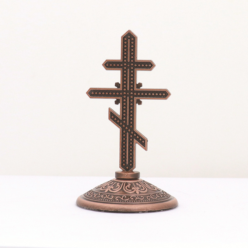 Foreign Trade Hot Sale Vintage Cross Religious Crafts Decoration Home Desktop Car Orthodox Metal Ornaments