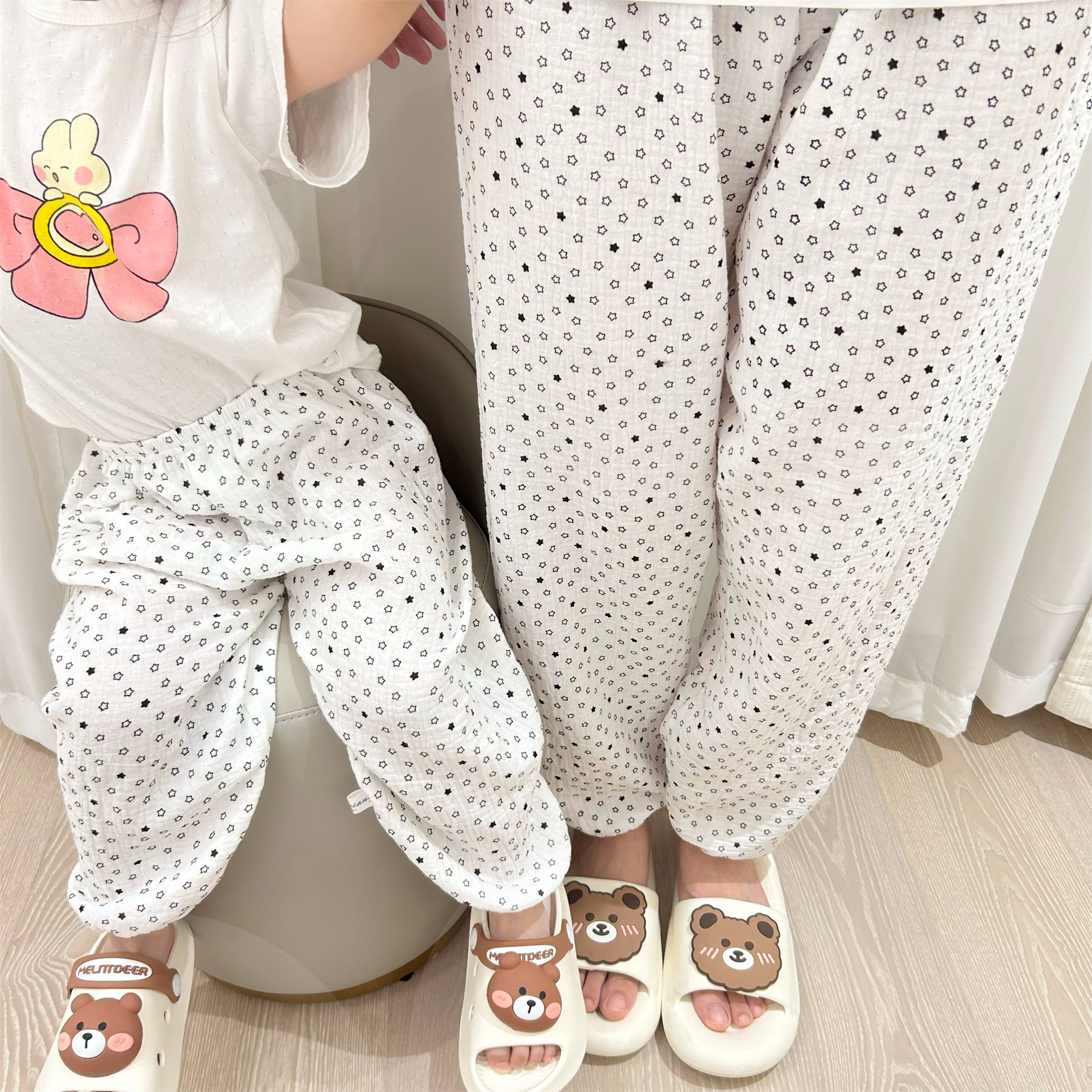 Spring Ins Style Kindergarten Pants Children's Cotton Gauze Korean Style Anti Mosquito Pants Baby Boy and Baby Girl Parent-Child Home Pants