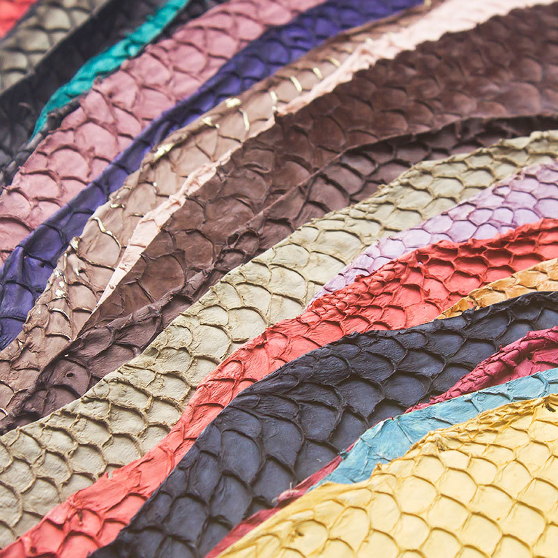 手艺diy皮料鲤鱼皮革面料diy用皮料镶嵌小料钱包手包手艺鱼皮料