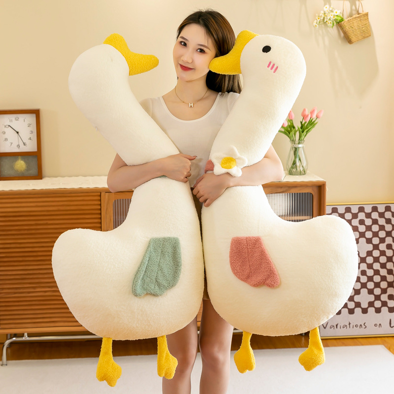 Cloud Big White Geese Plush Toy Leg Clip Sleeping Long Pillow Bed Pillow Doll Ragdoll Gift Wholesale