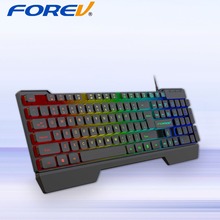 炫彩键盘游戏电竞FVQ58 机械手感笔记本台式电脑有线字符发光键盘