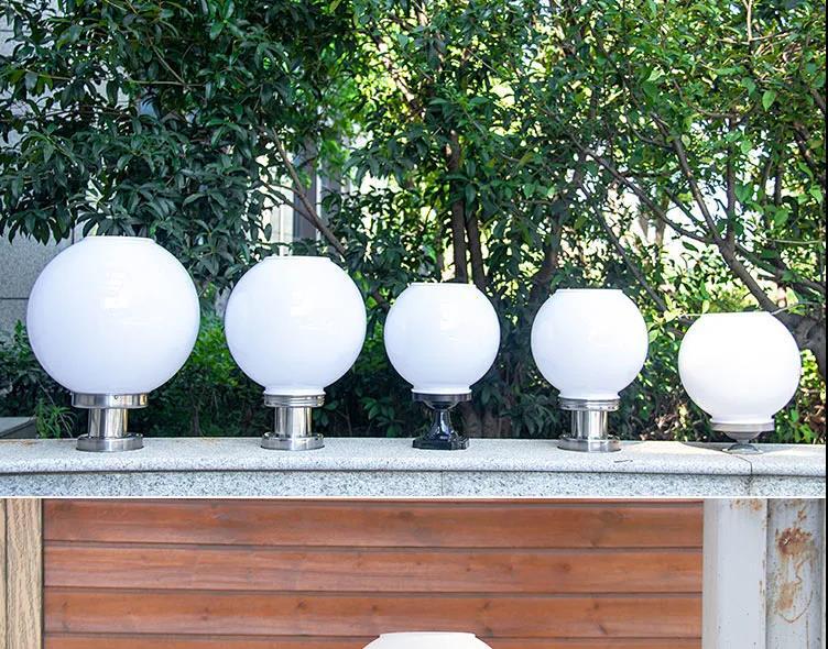 太阳能灯家用柱头灯围墙圆灯户外防水超亮球形大门庭院灯门柱路灯