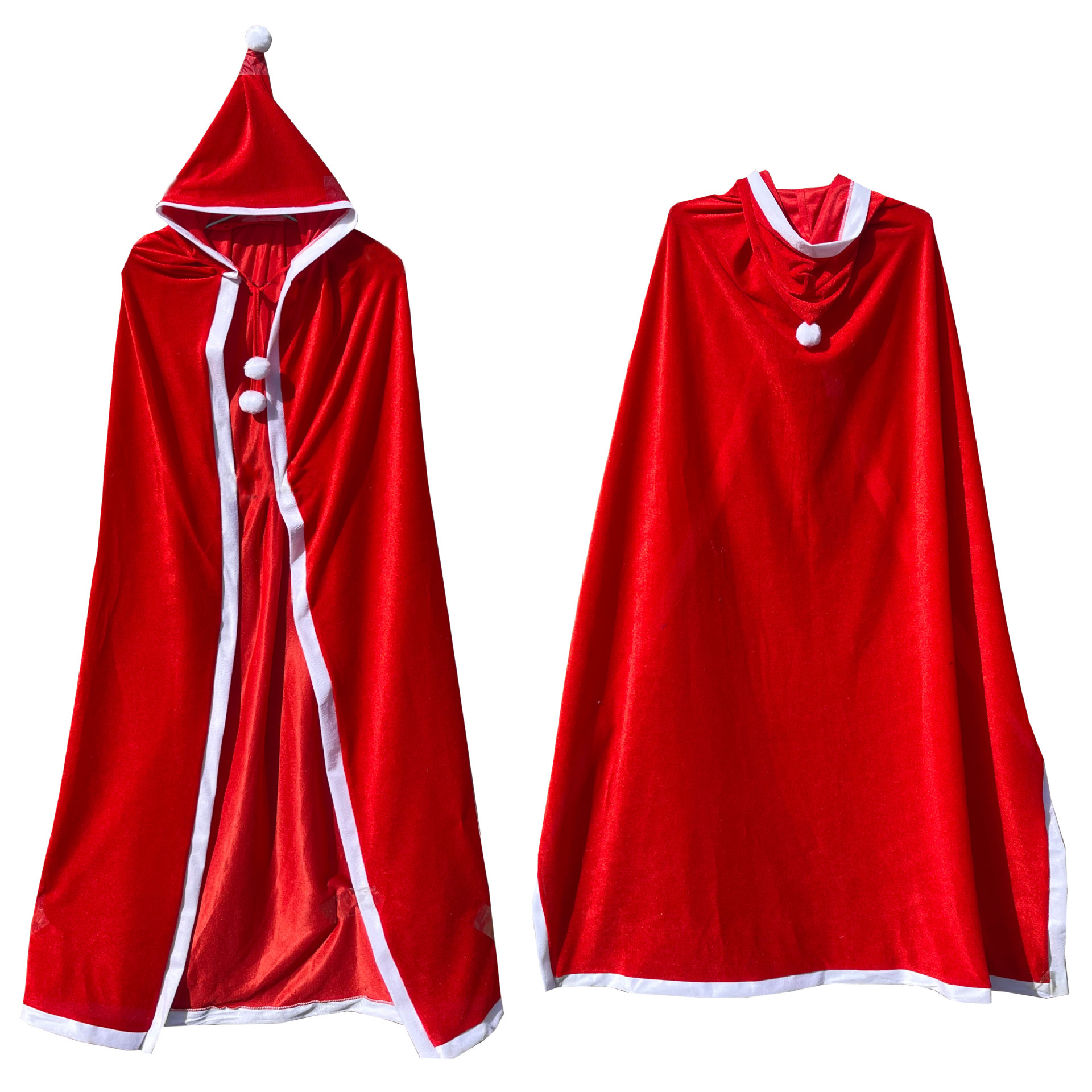 圣诞节披风派对红色金丝绒斗篷扮演cospla成人儿童服装舞台演出服
