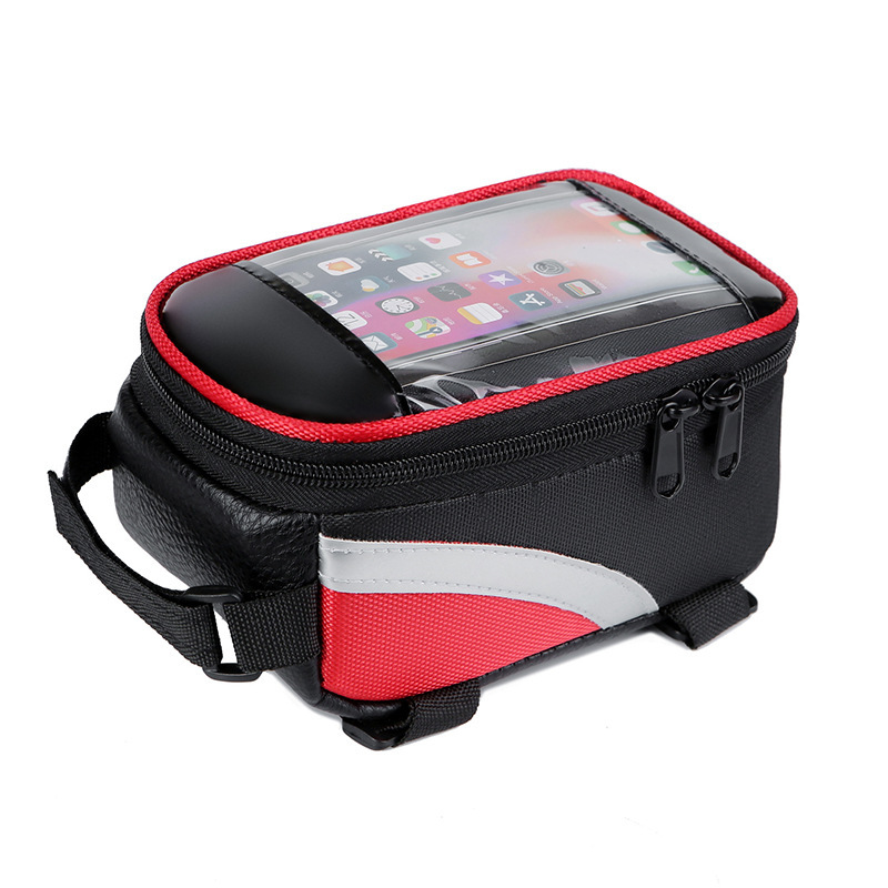 Mountain Bike Upper Tube Bag Mobile Phone Bag Touch Screen Mobile Phone Front Beam Bag Cycling Fixture Bicycle Bag Big