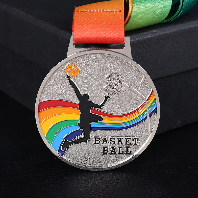 Factory Supply Basketball Football Game Medal Baking Paint for Metal Marathon Medal Student Honor Listing Printed Logo