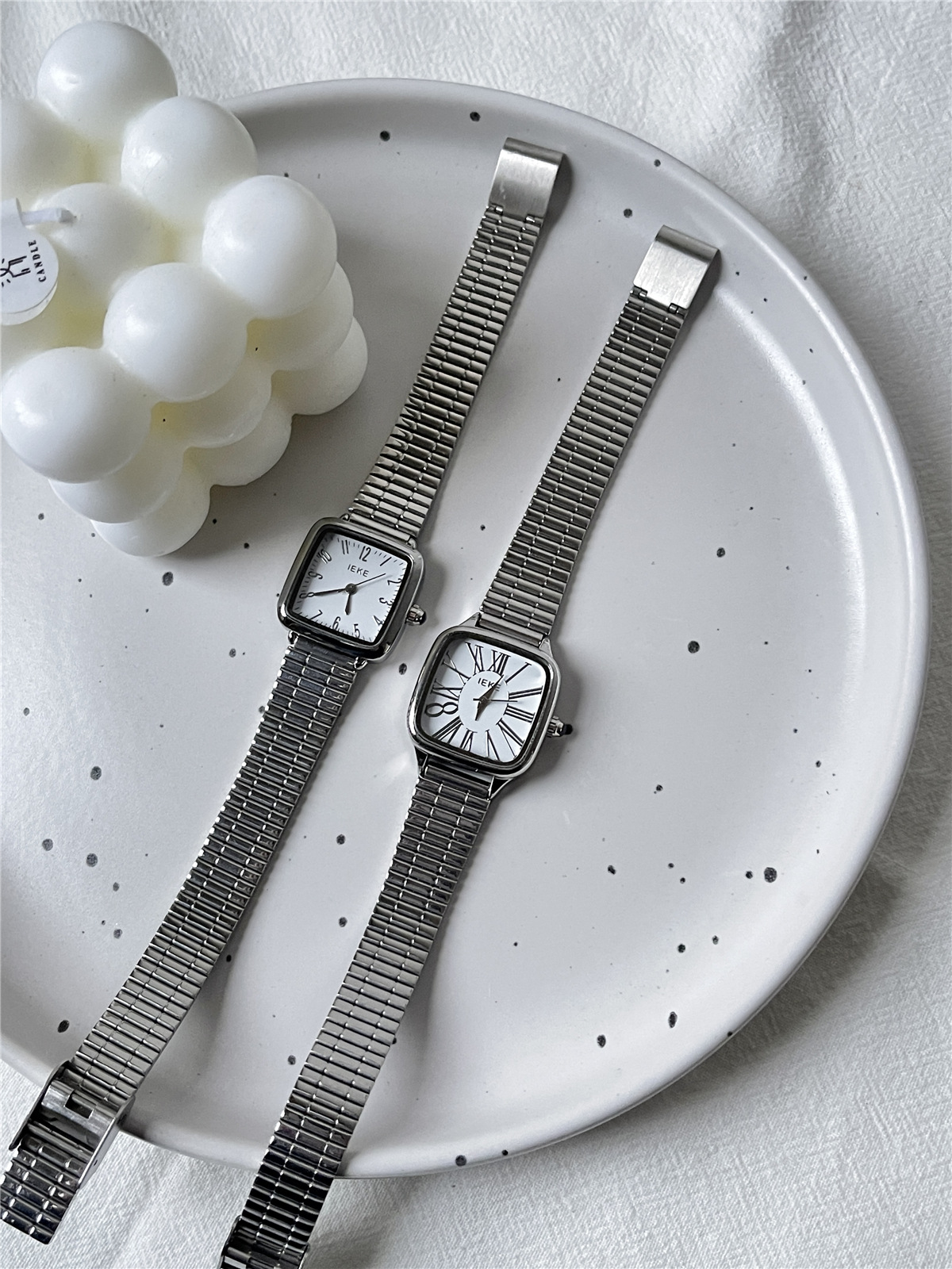 ieke个性文艺韩系简约钢带石英手表女时尚休闲北欧法式罗马新款