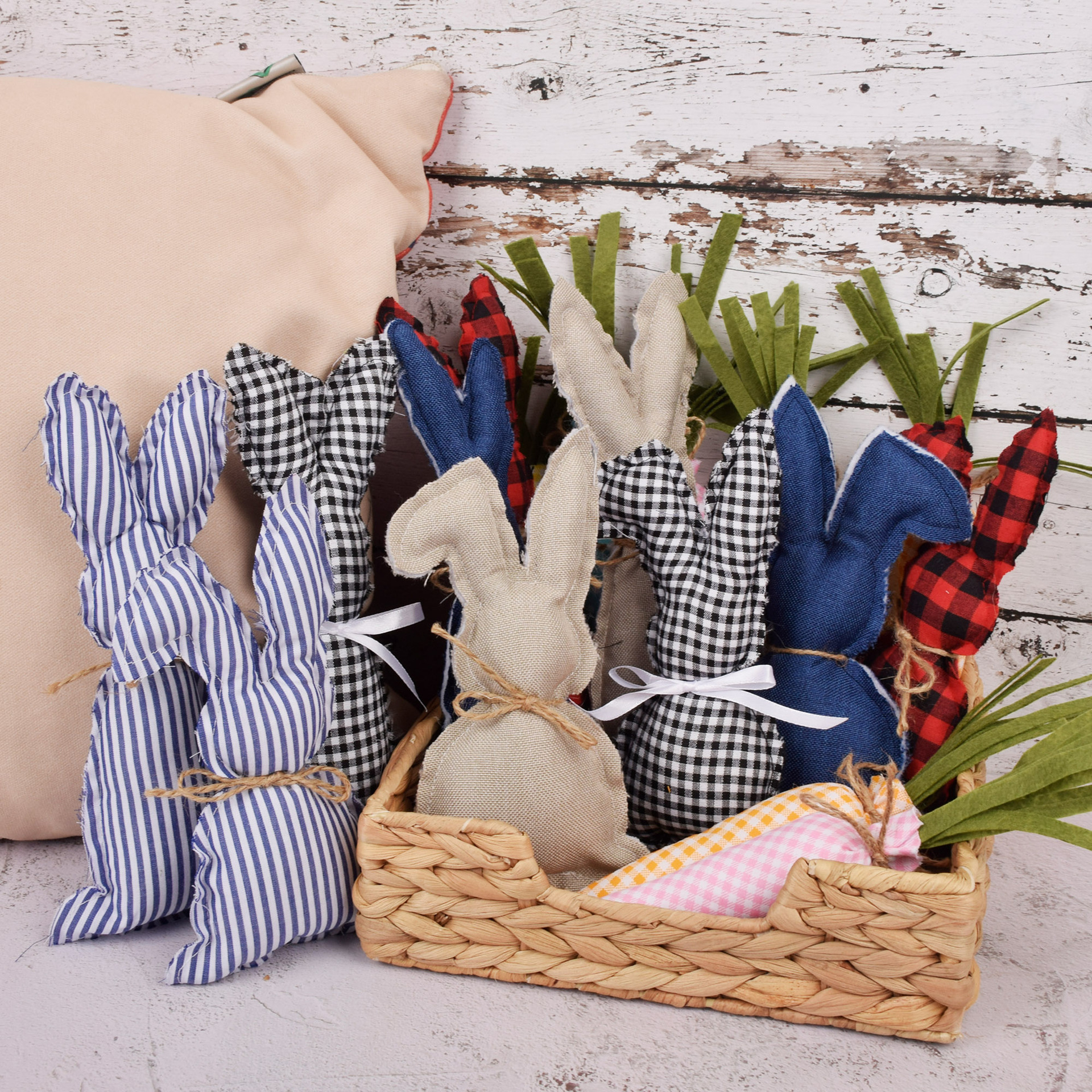 亚马逊手作复活节兔子摆件布艺diy派对装饰布置easter跨境货源