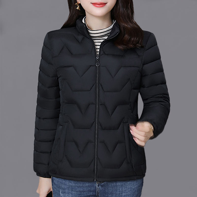 冬季上新修身妈妈装小棉袄中老年羽绒棉外套女装短款保暖棉服