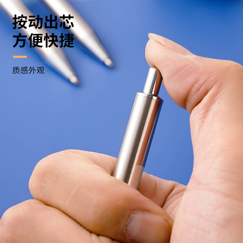 Factory Wholesale Stainless Steel Ballpoint Pen Full Pen Press Gel Pen Retractable Ballpoint Pen Metal Pen