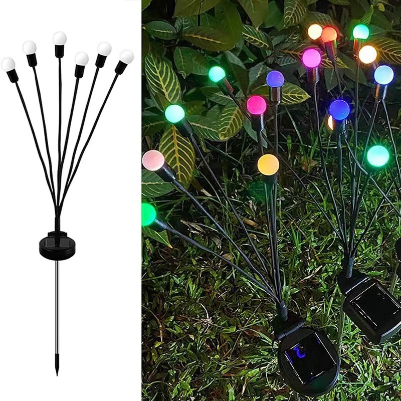 Solar Floor Outlet Firefly Led Pneumatic Outdoor Courtyard Garden Floor Lamp Waterproof Camping Base Decoration Wholesale