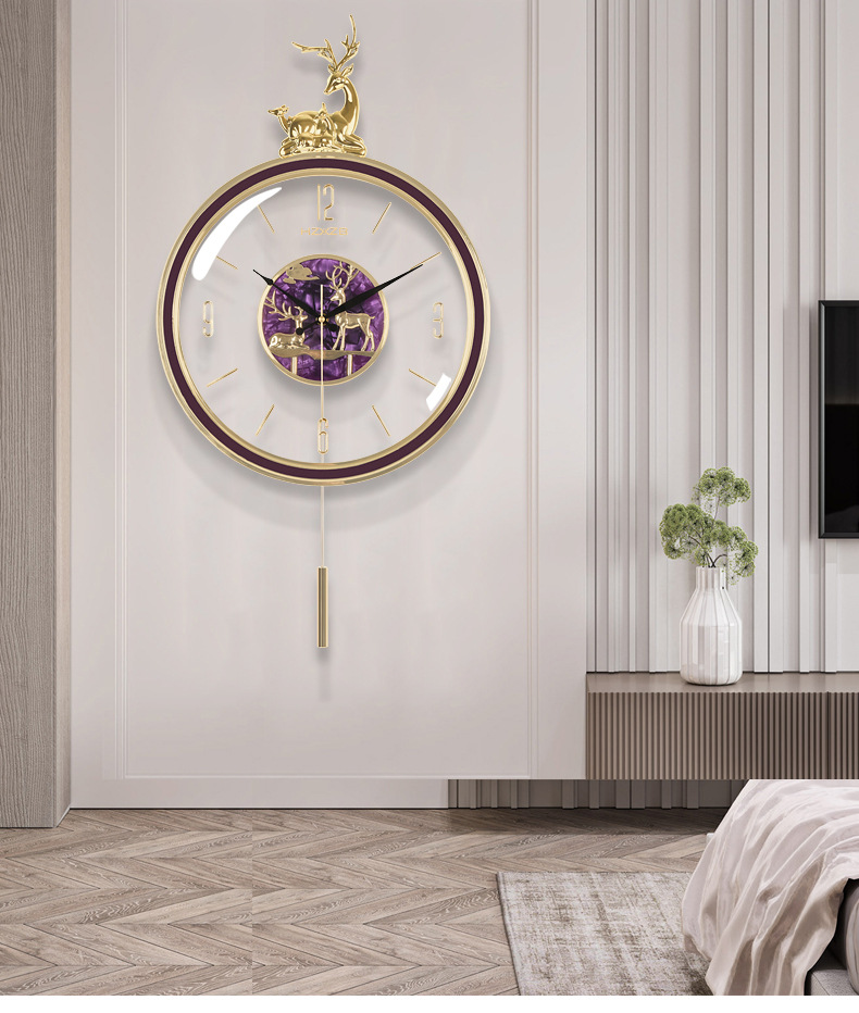 北欧式钟表挂钟客厅家用时尚时钟现代轻奢挂表创意个性简约石英钟