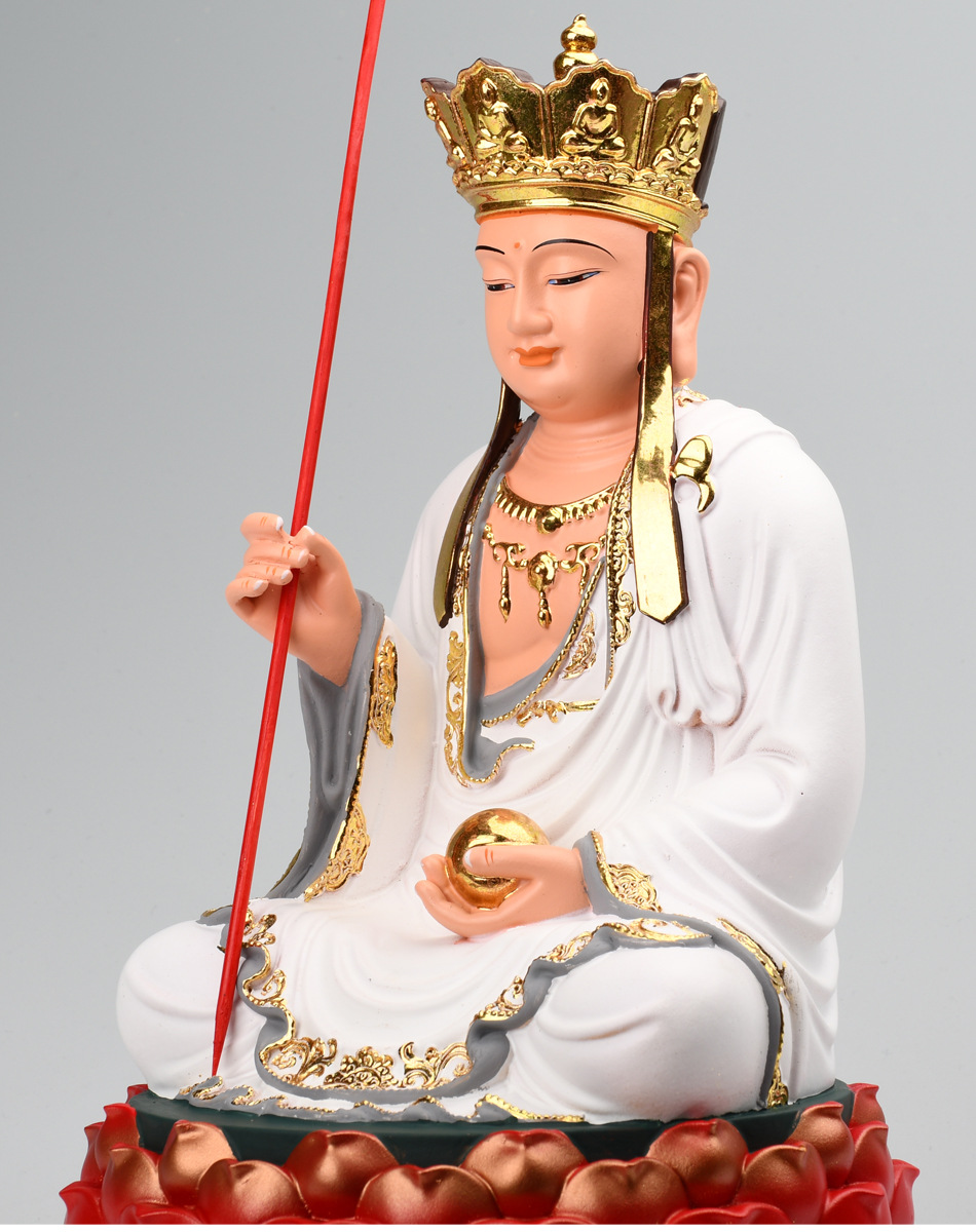 娑婆三圣佛像白衣佛祖观音菩萨地藏王神像释迦牟尼佛像树脂摆件
