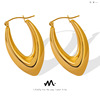 temperament Geometric Earrings Non-mainstream senior personality Versatile Fashionable Titanium Gold-plated Earrings