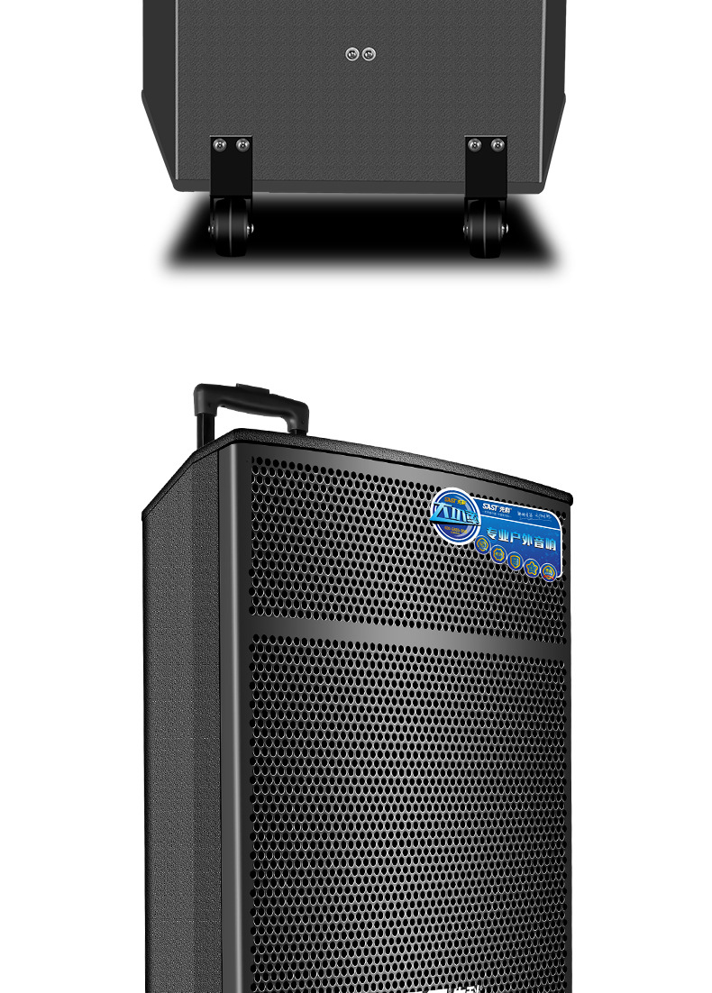 先科户外唱歌家用k歌广场舞音响室外移动便携式拉杆音箱蓝牙重低