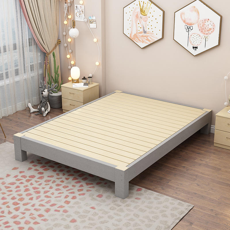 原色无头床架框架结构床架子实木床无靠背2.0x2.2女生书房落地