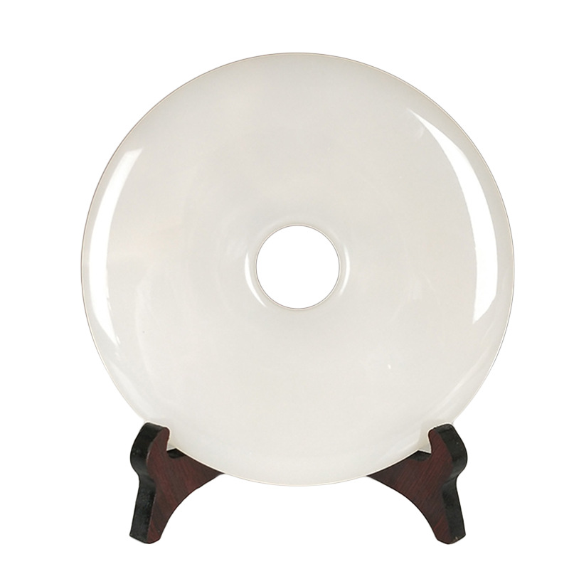 平安扣摆件天然玉石摆设玉扣怀古玉器玉璧家居玄关电视柜装饰礼品