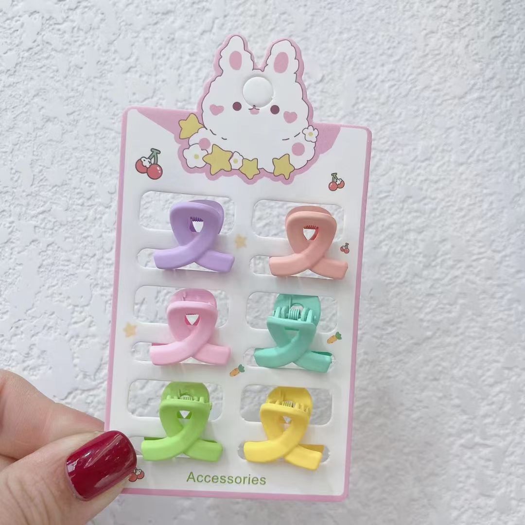 Card Candy Color Cute Mini Children's Barrettes Pumpkin Grip Small Hair Grabbing Clip Grip Korean Color Children's Hair Accessories