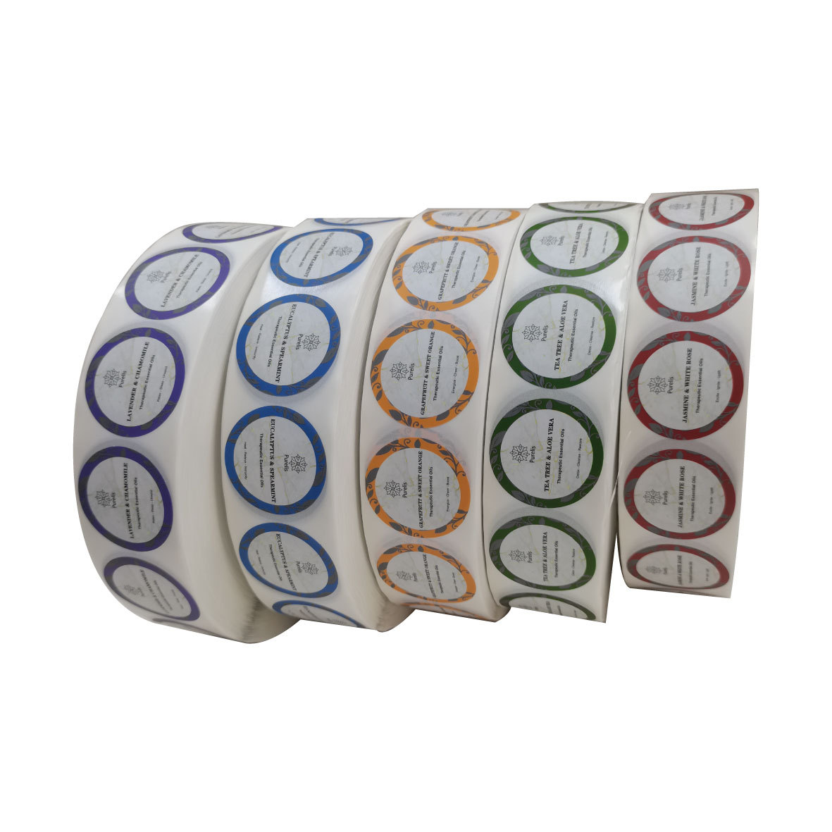 印刷加粘铜版纸食品圆标瓶贴 卷筒机贴标 多款制作彩色不干胶标签