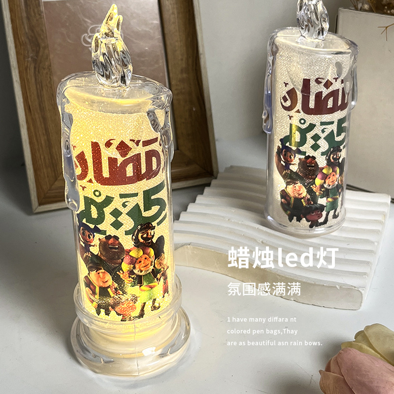 Transparent Crystal Candle LED Electronic Candle Light Birthday Wedding Party Decoration Home Ins Decoration Candlestick Night Light