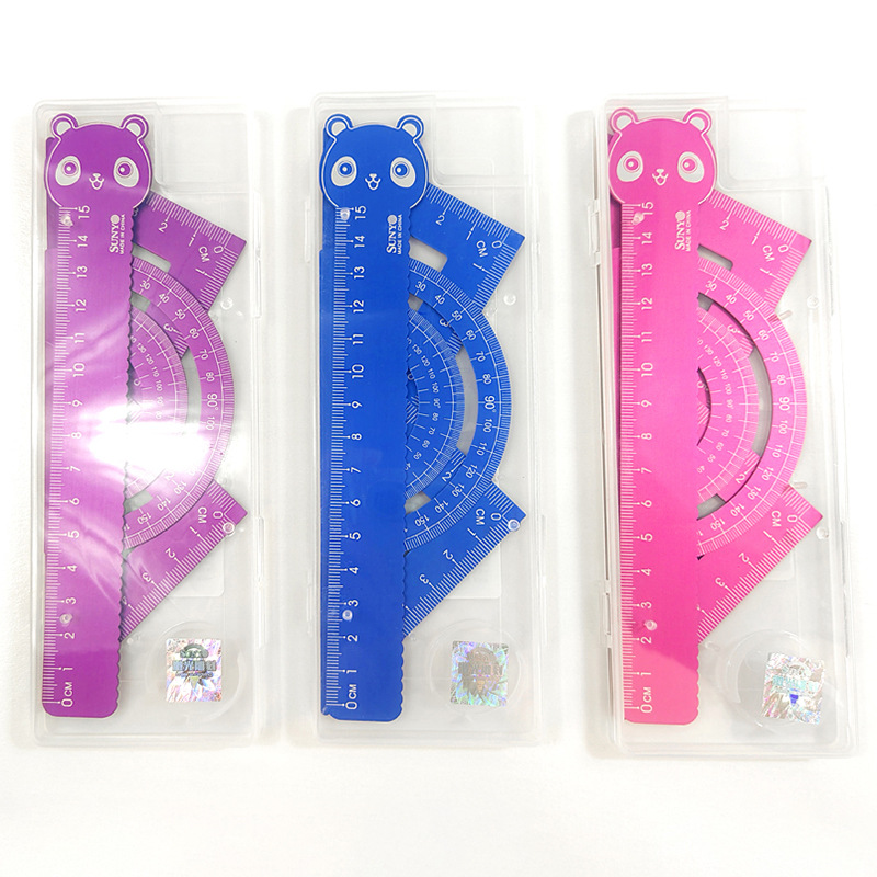 Lengthened Bookmark Dual-Use Ruler Sets Primary School Special Engraved Name Junior High School Ruler Sets Multi-Functional Triangle Ruler Set