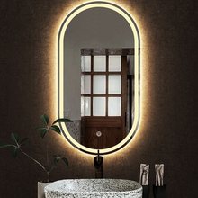 智能镜led浴室镜带灯除雾壁挂无框两头圆卫浴化妆镜酒店镜子