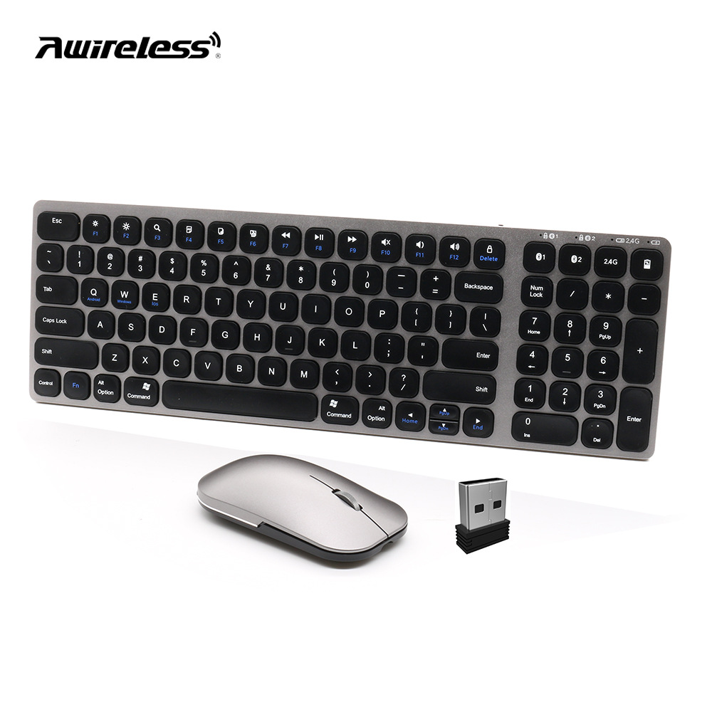 无线蓝牙双模键鼠套装键盘鼠标批发轻薄便携时尚办公键盘鼠标一套