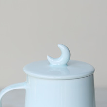 子木马克杯陶瓷盖子玻璃茶漏杯子专配月亮盖子单拍联系纯色瓷圆形