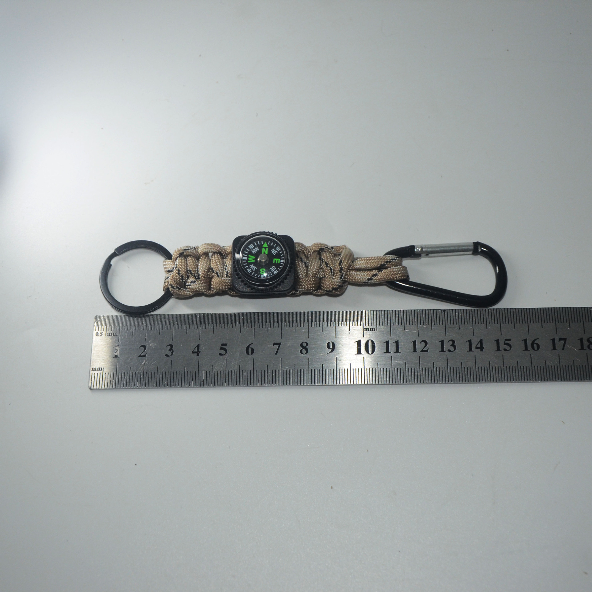 厂家直销户外登山扣钥匙链 黑色快挂登山扣 七芯伞绳编织钥匙圈勾