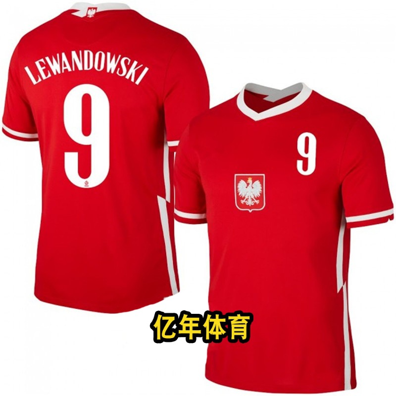 国家队波兰球员版2021欧洲杯主场9号莱万多夫斯基泰版球衣套装男