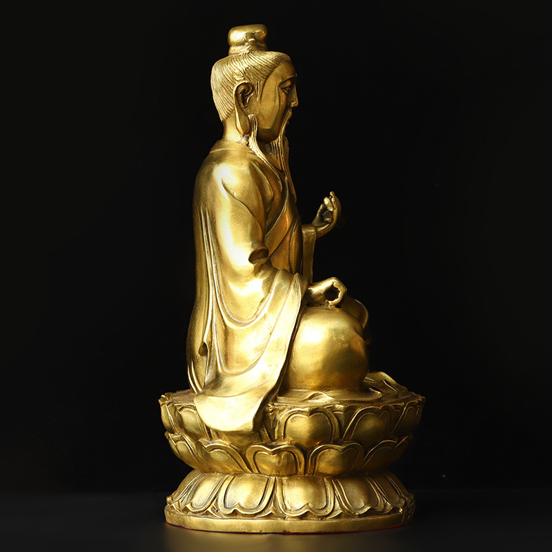 黄铜祖师爷摆件杨筠松铜像风水祖师杨公仙师杨药松宗师佛堂摆件