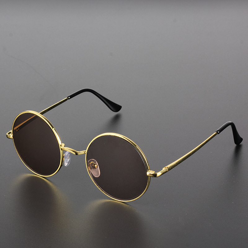 纯天然水晶眼镜全框复古圆太阳镜正品抗疲劳开车墨镜网红款石头镜