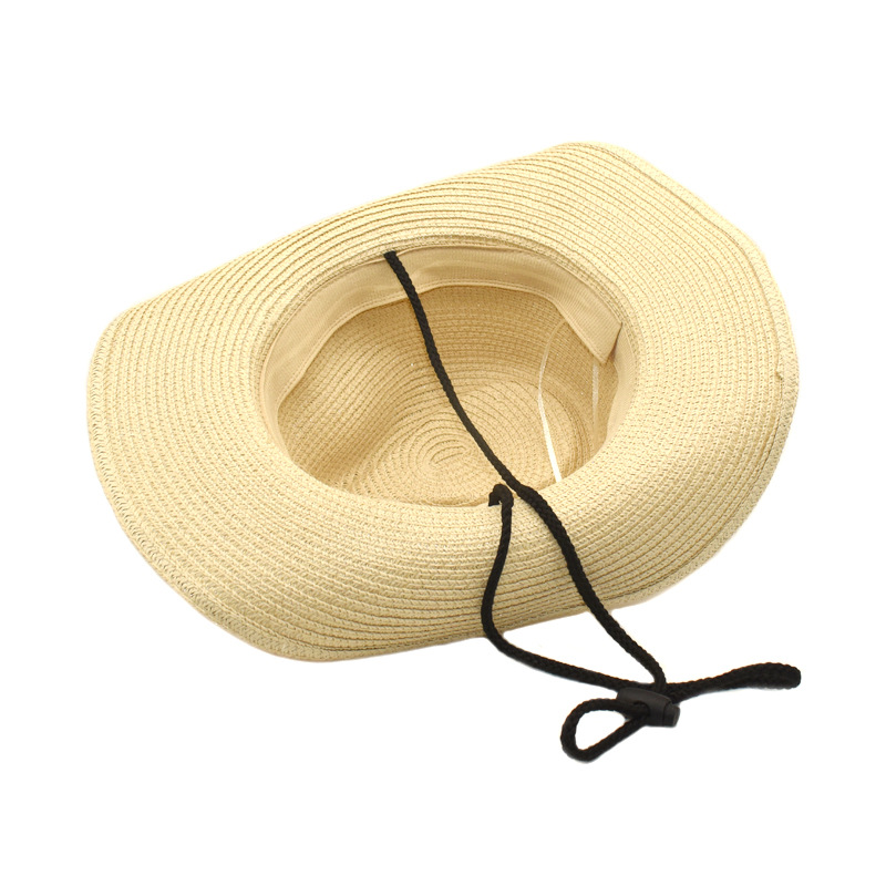 Foreign Trade Men's Western Cowboy Hat Sun-Proof Straw Hat Beach Sun Hat Men's and Women's Summer Fedora Hat Sun Hat Tide