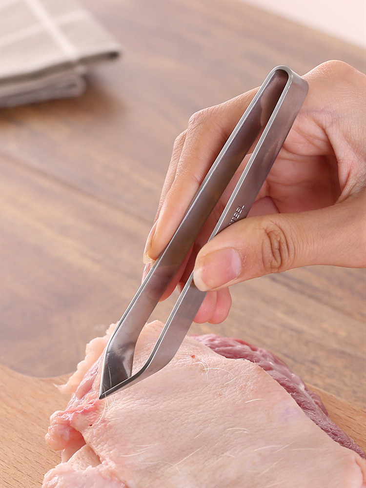 拔鸡毛神器不锈钢拔毛器加厚拔猪手夹脱鸭毛去猪蹄鱼刺神器猪毛夹