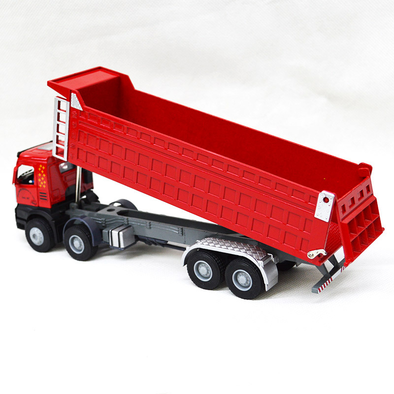 加长重型自卸车大号汽车模型合金大卡车运输车翻斗车工程车玩具