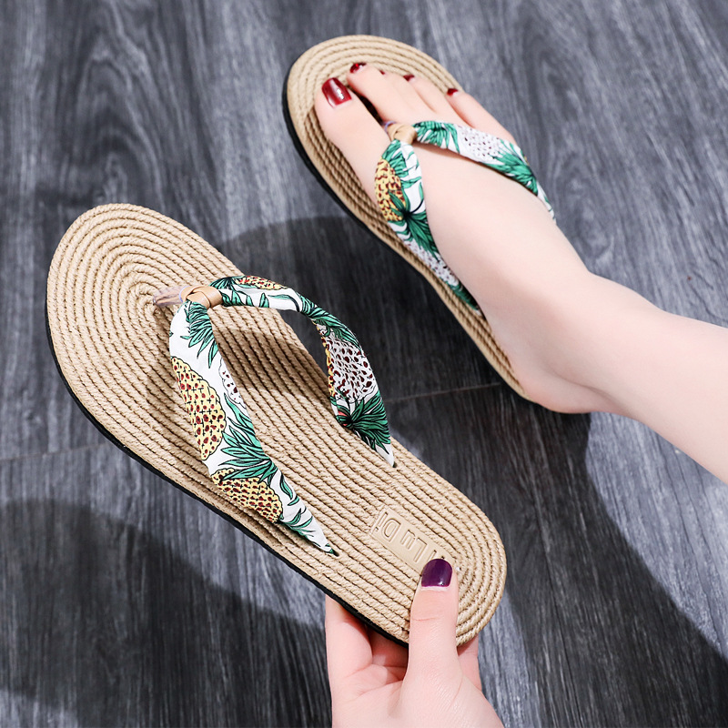 2023 New Super Popular Ladies' Sandals Summer Tengcao Flat Bottom Flat Heel Beach Flip-Flops Women's Outer Wear Flip-Flops