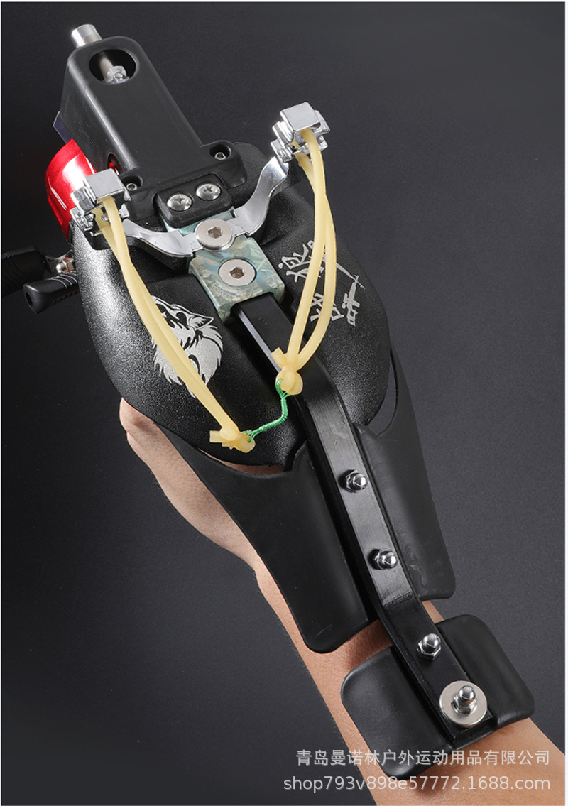 加长弹弓带瞄战狼准器护板玩具弹弓枪式全自动射鱼枪激光射鱼器