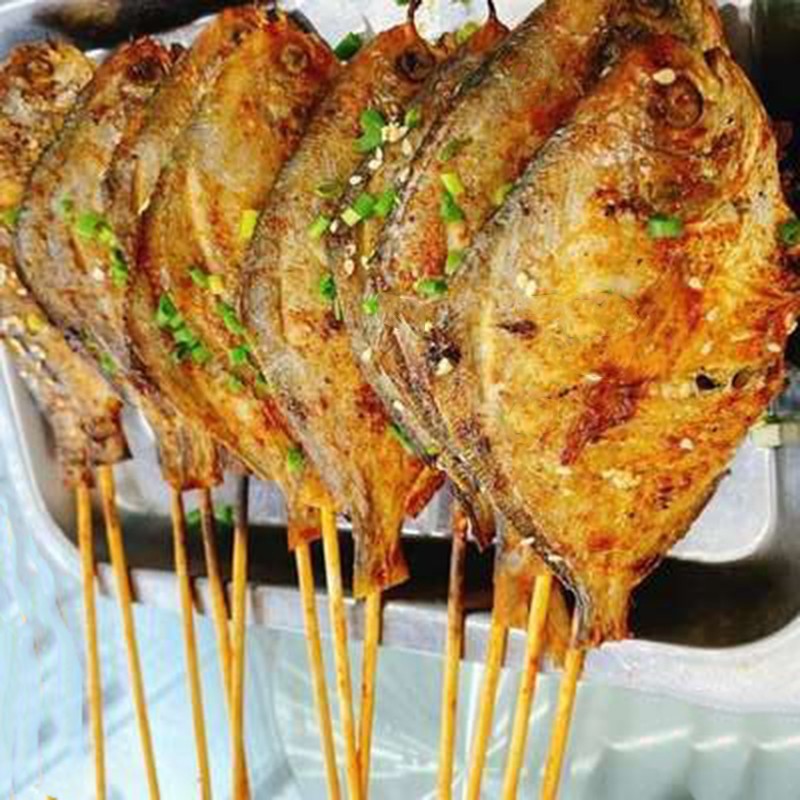 鲳鱼串60克*20串大排档腌制银鲳鱼小串白鲳鱼烧烤串食材半成品