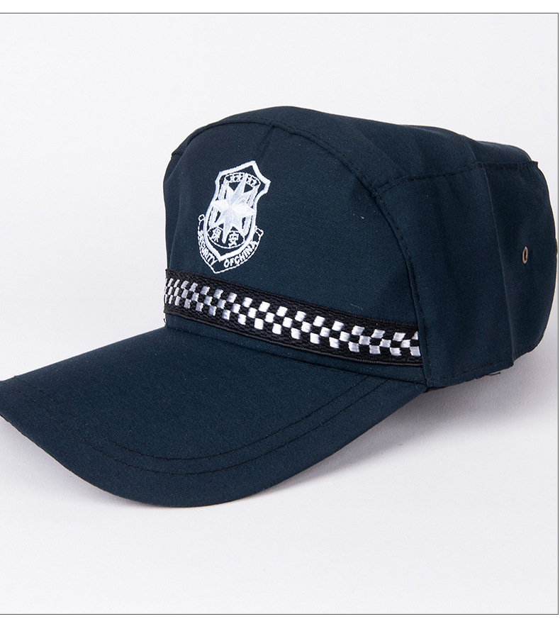 单色新式保安帽夏季男款平顶作训帽鸭舌帽黑色特勤服便帽作战帽子