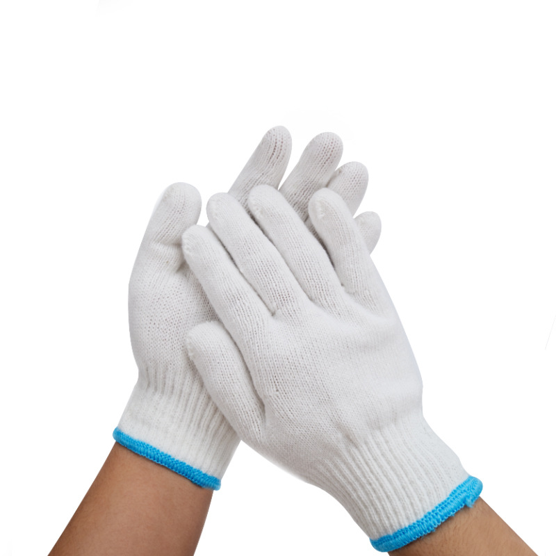 Factory Wholesale Cotton Yarn Napping Knitted Protective Non-Slip Thickening and Wear-Resistant Working Labor Protection Handling Ten Needle Gloves